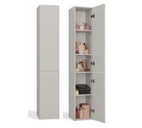 KOMMA - Meuble salle de bain 2 portes beige - 31x30x174 cm - Colonne rangement SDB