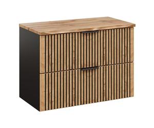 Komodee Armoire sous lavabo TILO - Noir - Wotan 80x60x46cm