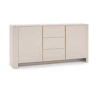 Komodee Buffet Amos KSZ168 - Cachemire - Arrondi - Fermeture silencieuse - Tiroirs - Largeur 103 cm, Hauteur 132 cm, Profondeur 39 cm