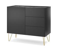 Komodee Buffet Canmore KSZ97 - Noir Graphite, Largeur 97 cm, Hauteur 83 cm, Profondeur 37 cm