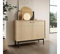 Komodee Buffet Dieppe - Chêne - Poignées en métal - Pieds en Bois - Largeur 104 cm, Hauteur 83 cm, Profondeur 39 cm