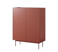 Komodee Buffet Kelowna KD97 - Rouge, Chêne - Largeur 97 cm, Hauteur 122 cm, Profondeur 37 cm