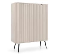 Komodee Buffet Morden K103 - Cachemire - Fronts Rainurés - Largeur 103 cm, Hauteur 129 cm, Profondeur 39 cm
