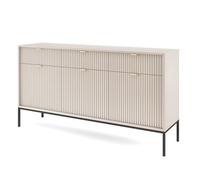 Komodee Buffet NANAIMO KSZ154 - Cachemire - Poignées dorées - 3 tiroirs - Largeur 154 cm, Hauteur 83 cm, Profondeur 39 cm