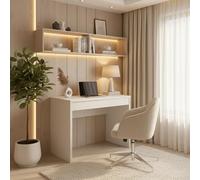 Komodee Bureau Forde - Spacieux - avec tiroir - Blanc - Largeur 75 cm, Hauteur 75 cm, Profondeur 50 cm