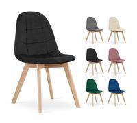 Komodee Chaise Borgia Velours Noir avec Pieds en Bois, pour Salon, Cuisine, Chambre à Coucher, Salle à Manger, Dimensions 45x82x54 cm, capacité de Charge jusqu'à 110 kg