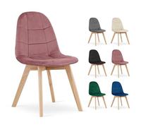Komodee Chaise Borgia Velours Rose foncé, Pieds en Bois, pour Salon, Cuisine, Salle à Manger, Dimensions 45x82x54 cm, capacité de Charge jusqu'à 110 kg