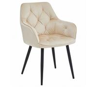 KOMODEE Chaise ISCA - velours beige / pieds noirs x 1 56x84x62 cm