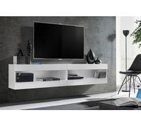 Komodee, Ensemble de Meubles, Tivoli SET4, Blanc/Blanc, Largeur 200cm x Hauteur 41cm x Profondeur 35cm, sans LED, for Salon, Chambre