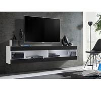 Komodee, Ensemble de Meubles, Tivoli SET4, Blanc/Noir, Largeur 200cm x Hauteur 41cm x Profondeur 35cm, sans LED, pour Salon, Chambre à Coucher