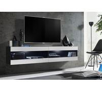 Komodee, Ensemble de Meubles, Tivoli SET4, Noir/Blanc, Largeur 200cm x Hauteur 41cm x Profondeur 35cm, sans LED, pour Salon, Chambre à Coucher