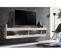 Komodee, Ensemble de Meubles, Tivoli SET4, Wotan/Blanc, Largeur 200cm x Hauteur 41cm x Profondeur 35cm, sans LED, pour Salon, Chambre à Coucher