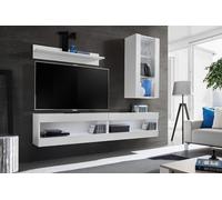 Komodee, Ensemble de Meubles, Tivoli SET5, Blanc/Blanc, Largeur 200cm x Hauteur 195cm x Profondeur 35cm, sans LED, for Salon, Chambre