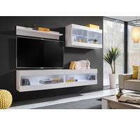 Komodee, Ensemble de Meubles, Tivoli SET6, Blanc/Blanc, Largeur 200cm x Hauteur 195cm x Profondeur 35cm, sans LED, for Salon, Chambre