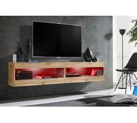 Komodee, Ensemble, Meuble de Rangement, Tivoli SET4, Wotan/Wotan, Largeur 200cm x Hauteur 41cm x Profondeur 35cm, LED RGB, pour Salon, Chambre à Coucher