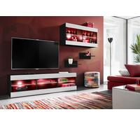 Komodee, Ensemble, Tivoli SET3, Noir/Blanc, Largeur 240cm x Hauteur 159cm x Profondeur 35cm, LED RGB, pour Salon, Chambre