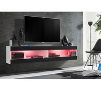 Komodee, Ensemble, Tivoli SET4, Blanc/Noir, Largeur 200cm x Hauteur 41cm x Profondeur 35cm, LED RGB, pour Salon, Chambre