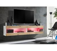 Komodee, Ensemble, Tivoli SET4, Blanc/Wotan, Largeur 200cm x Hauteur 41cm x Profondeur 35cm, LED RGB, pour Salon, Chambre à Coucher