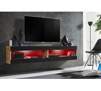 Komodee, Ensemble, Tivoli SET4, Wotan/Noir, Largeur 200cm x Hauteur 41cm x Profondeur 35cm, LED RGB, pour Salon, Chambre