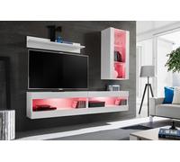 Komodee, Ensemble, Tivoli SET5, Blanc/Blanc, Largeur 200cm x Hauteur 195cm x Profondeur 35cm, LED RGB, pour Salon, Chambre