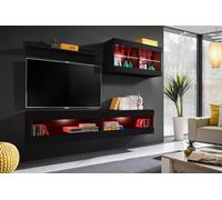 Komodee, Ensemble, Tivoli SET6, Noir/Noir, Largeur 200cm x Hauteur 195cm x Profondeur 35cm, LED RGB, pour Salon, Chambre