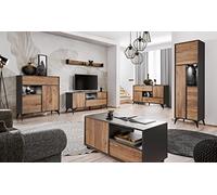 Komodee Ensemble TV Orvieto Collection A1 Chene/Anthracite 548x187x50 cm | Ensembles de meubles Orvieto Collection, Chêne Anthracite, Largeur 548cm x Hauteur 187cm x Profondeur 50cm, LED, pour Salon
