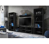 Komodee®, Ensembles de Meubles RTV Taranto Grande, Noir, sans LED, pour Salon, Chambre, Bureau