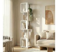 Komodee Étagère Debout Haute SOLA - Blanc - Largeur 29 cm, Hauteur 168 cm, Profondeur 29 cm