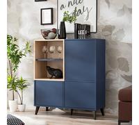 komodee Fondi Buffet Bas, Pour Salon, Séjour, Style Scandinave, Bleu/Bois Clair