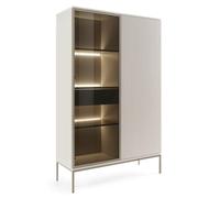 Komodee Laval WTSZ104 - vitrine avec éclairage LED, Cachemire, Largeur 104 cm, Hauteur 166 cm, Profondeur 39 cm