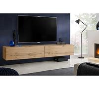 Komodee, Meuble Banc TV Loreto, Wotan Wotan, Largeur 200 cm x Hauteur 30 cm x Profondeur 41,5 cm, Style Moderne, Minimaliste, pour Salon, Chambre