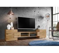 Komodee, Meuble Banc TV Merano, Wotan, Largeur 230 cm x Hauteur 52,5 cm x Profondeur 35 cm, sans LED, pour Salon, Chambre