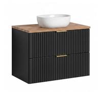 Komodee Meuble Salle de Bain Aden Blanc/Wotan 80x60x46 cm