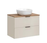 Komodee Meuble Salle de Bain Aden Noir/Wotan 80x60x46 cm