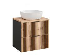 Komodee Meuble Salle de Bain Tilo Noir/Wotan 60x60x46 cm
