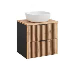 Komodee Meuble Salle de Bain Tilo Noir/Wotan 60x60x46 cm