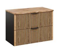 Komodee Meuble Salle de Bain Tilo Noir/Wotan 60x75x46 cm