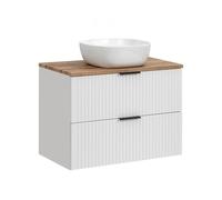 Komodee Meuble Salle de Bain Tilo Noir/Wotan 80x75x46 cm