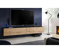 Komodee Meuble TV Loreto Wotan/Noir 200x30x41,5 cm