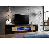 Komodee Meuble TV Merano A1 Wotan/Wotan/Noir 230x52,5x35 cm