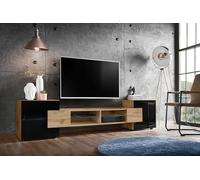 Komodee Meuble TV Merano Wotan/Wotan/Noir 230x52,5x35 cm