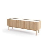 Komodee Meuble TV, Revelstoke TV144, chêne Riviera/marbre Blanc, Largeur 144 cm, Hauteur 48 cm, Profondeur 37 cm