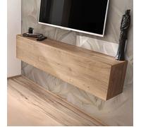 Komodee Meuble TV Suspendue Como - Chene - Miel Truffe - 140 x 30 x 23 cm