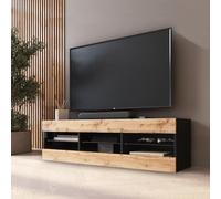 Komodee Meuble TV Tivoli Wotan/Noir 140x40,5x35,5 cm