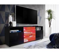 Komodee Meuble TV Urbino A2 Noir/Noir 140x53x35 cm