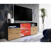 Komodee Meuble TV Urbino A2 Noir/Wotan 140x53x35 cm