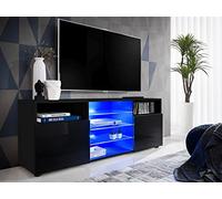 Komodee Meuble TV Urbino Noir/Noir 140x53x35 cm