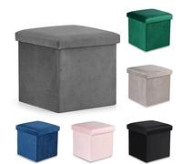 Komodee Pouf Pliant Cortona M - 30x30x30cm Gris Velours