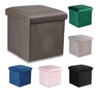 Komodee Pouf Pliant Cortona M - 30x30x30cm Marron Velours