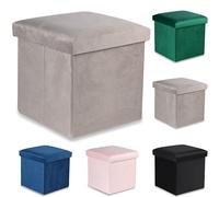 Komodee Pouf Pliant Cortona M - 30x30x30cm Velours Beige